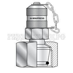 Точка контроля давления M12.65X1.65 - DKOL(г) M12x1.5 - мет.колп.с цеп. (Mini Press)