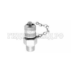 Точка контроля давления M16x2 - 3/8"-18 NPTF Type D (мет.колп.с цеп.) (Mini Press)