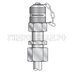 Точка контроля давления M16x2 - DKOS(ш) M20x1.5 - мет.колп.с пласт.держ.  проходной (Mini Press)
