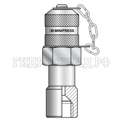 Точка контроля давления M16x2 - JIC(г) 9/16"-18 - мет.колп.с пласт.держ.  нерж. (Mini Press)