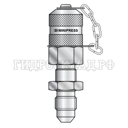 Точка контроля давления M16x2 - JIC(ш) 1/2"-20  (пласт.колп.) проходной (Mini Press)