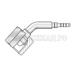 Фитинг BSP(г) 1/4" Ду=4мм (45°) (Mini Press)