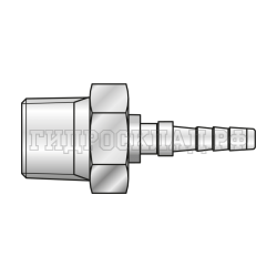 Фитинг BSPT(ш) 1/4" Ду=3мм (0°) (Mini Press)