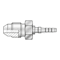 Фитинг JIC(ш) 7/16"-20 Ду=2мм (0°) (Mini Press)