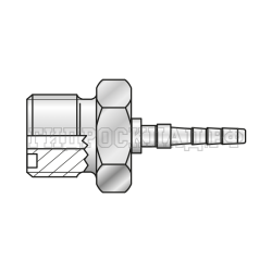 Фитинг ORFS(ш) 9/16"-18 Ду=4мм (0°) (Mini Press)