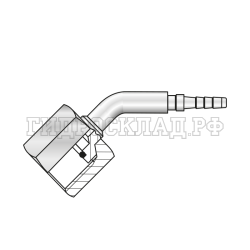 Фитинг к манометру G1/2" Ду=4мм (45°) (Mini Press)