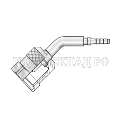 Фитинг к точке контроля M16x2 Ду=4мм (45°) Ch=19мм (Mini Press)