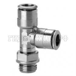 Фитинг цанга Тройник P= 8мм - G1/8 o.r. (вертик.поворотный) (Camozzi)