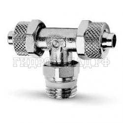 Фитинг с накидной гайкой Тройник P= 8/6мм - G1/8 (поворотный) (Camozzi)